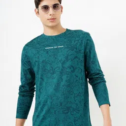 Genoa Men Floral Printed Slim Fit T-shirt-image-88