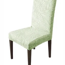 HOUSE OF QUIRK Green Floral Printed Jacquard Dining Chair Covers-image-95