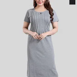 Fabme Women Pack Of 2 Pure Cotton Nightdress-image-41