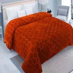 tundwal's Rust Floral Mink Heavy Winter Single Bed Blanket-image-73
