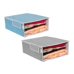 prettykrafts Blue & Grey 2 Pieces Printed Reusable Multi-Utility Organisers-14