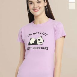 Metronaut Women Pack Of 3 Typography Printed Round Neck Cotton Donald Duck T-shirts-image-80