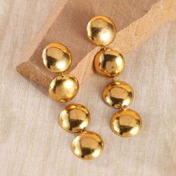 StyleCast Gold-Plated Circular Shaped Drop Earrings-image-49