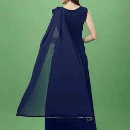 PARROT CREATION Women Ethnic Motifs Embroidered Regular Sequinned Kurti with Sharara & With Dupatta image 3