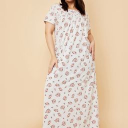 max Women Floral Printed Plus Size Maxi Nightdress-image-85