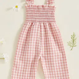 LULU & SKY Girls Checked Basic Jumpsuit-image-64