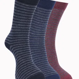 Force NXT Men Pack Of 3 Striped Cotton Calf-Length Socks-image-52