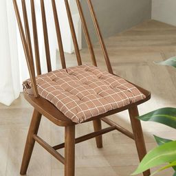 Kuber Industries Brown 6 Pieces Printed Cotton Chair Pads-47