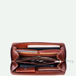 ZOUK Women Geometric Printed Leather Zip Around Wallet image 4