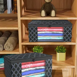 Kuber Industries Black Set of 4 Regular Drawer Organiser Organisers-12