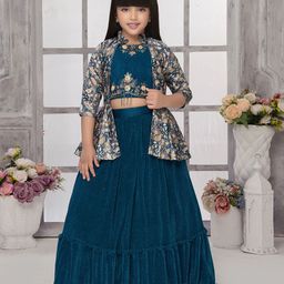 BETTY Girls Embroidered Ready to Wear Lehenga &-11