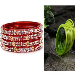SOMIL Set of 16 Red Alloy Bangles-image-60
