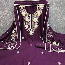 HMP Fashion Floral Embroidered Thread Work Unstitched Dress Material-picture-39