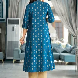 Juniper Ethnic Motifs Printed Sequinned A-Line Kurta With Trousers & Dupatta image 3