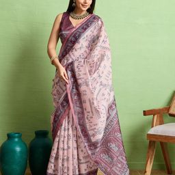 Durga Textile Warli Printed Saree With Blouse-picture-36