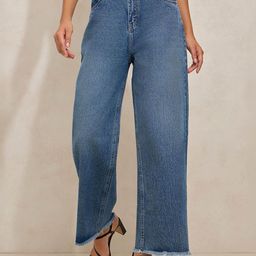 SHOWOFF Women Comfort Wide Leg High-Rise Heavy Fade Acid Wash Cotton Jeans-image-74