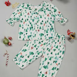 LITTLE GINNIE Girls Printed Shirt with Trousers-image-84