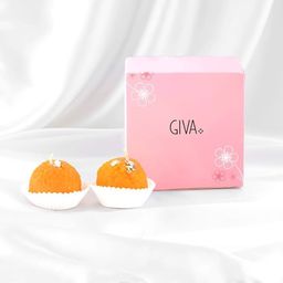 GIVA Orange 2 Pieces Motichur Laddu Candle Combo Set-image-4