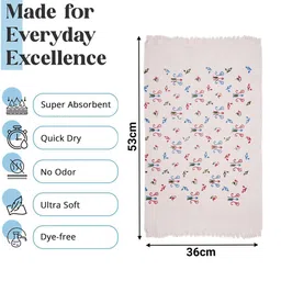 Kuber Industries White 30 Pieces Floral Printed Cotton 210 GSM Face Towels image 3