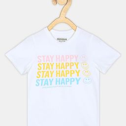 Provogue Girls Typography Printed Applique T-shirt-image-84