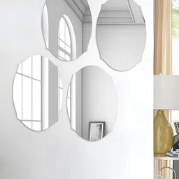 Art Street 4-Pcs Oval Beveled Shape Self-Adhesive Acrylic Wall Mirror Stickers-19