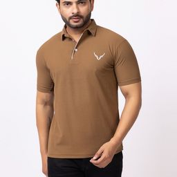 BUFFARO Polo Collar Short Sleeves Cotton T-shirt-image-20