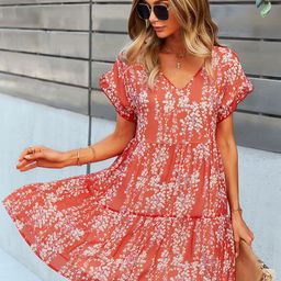 StyleCast Floral Print Puff Sleeve Chiffon Fit & Flare Dress-picture-44