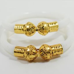 SATTIK Pack of 2 Brass Gold-plated Shakha Pola-image-66