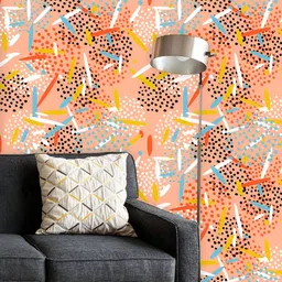 ArtzFolio Printed UV-Resistant Anti-Bacterial Abstract Dots & Lines Pattern Peel & Stick Wallpaper-16