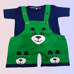 BAESD IKids Printed Pure Cotton Dungarees With T-Shirt-image-68