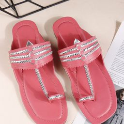 Try Me Women Solid Synthetic Casual Kolhapuri One Toe Flats-image-85
