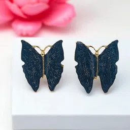 AVANT-GARDE PARIS Gold-Plated Enamelled Butterfly Shaped Studs-picture-16