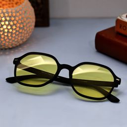 Garry Gobbs Unisex Yellow Lens & Black Square Sunglasses with-image-88