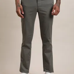 Turtle Men Relaxed Skinny Fit Mid-Rise Chinos Trousers-picture-5