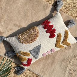 EXPORT HOUSE White & Mustard 2 Pieces Geometric Square Cushion Covers-25