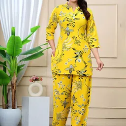GURMEET FASHION Printed Tunic & Trousers Co-Ord Set-image-88