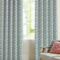 Nefertiti Home Sea Green 2 Pieces Floral Printed Black Out Long Door Curtain-image-67