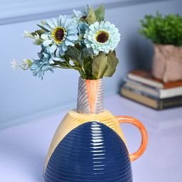 MARKET99 Blue & Green Sunflower Jade Artificial Plant With Pot-picture-15