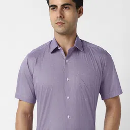 Van Heusen Regular Fit Micro Ditsy Printed Spread Collar Half Sleeves Cotton Shirt-image-38