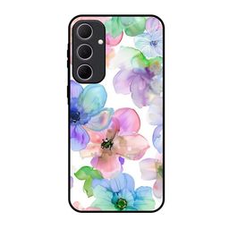 QRIOH Floral Printed Sleek & Lightweight Silicone Samsung Galaxy A35 5G Glass Back Case-image-91