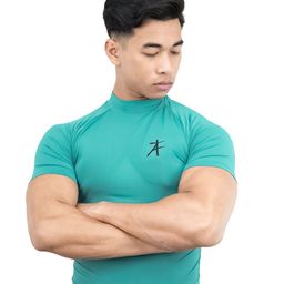 Athflex High Neck Moisture Wicking Compression T-shirt-image-98
