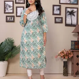 vj fashion Women Geometric Printed Thread Work Kurta-picture-27