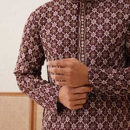 Jompers Men Embroidered Regular Sequinned Kurta with Pyjamas image 4