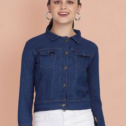 BUY NEW TREND Women Lightweight Denim Jacket with Embroidered-image-29
