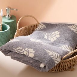 Fabindia Grey & Beige Cotton Woven Siena Buti Hand Towel-image-74