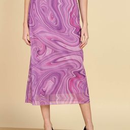 SAFFE Abstract Printed Body Fitted Skirt-picture-24