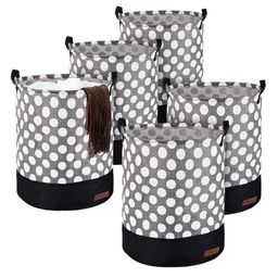 Kuber Industries Pack of 5 Multipurpose 43 Ltr Cloth Basket With Handle-17