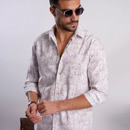 IVOC Men Abstract Printed Spread Collar Cotton Casual Shirt-image-13