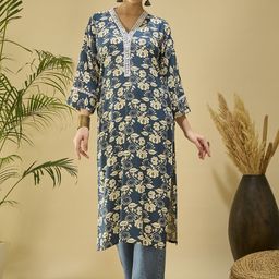 DIVASTRI Women Blue Kurtas-picture-34