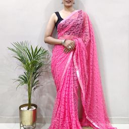 HI FI NX Floral Net Saree-picture-13